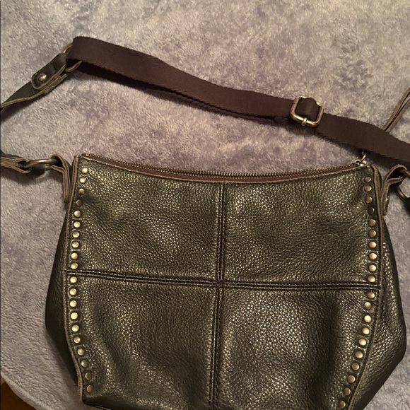 Beautiful Pebbled Leather “The Sak” purse with antique gold studs and hardware. - Picture 2 of 4